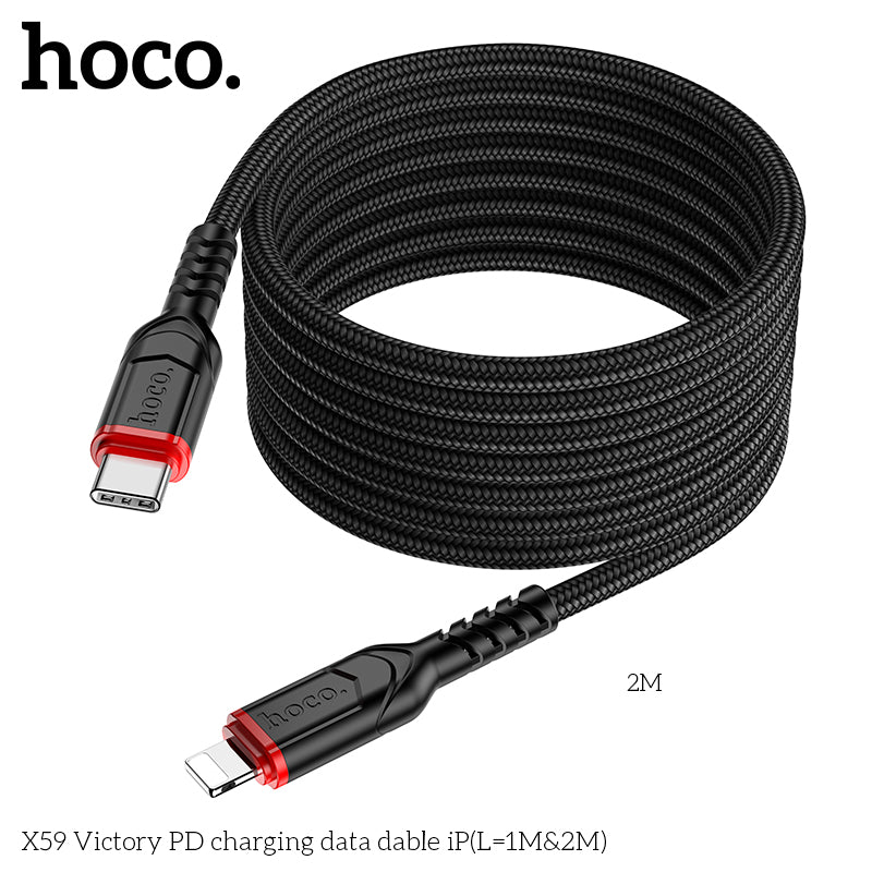 HOCO X59 Victory PD charging data cable iP(L=2M) Black [BW50]