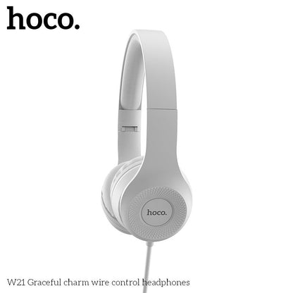 W21 Graceful charm wire control headphones - Grey