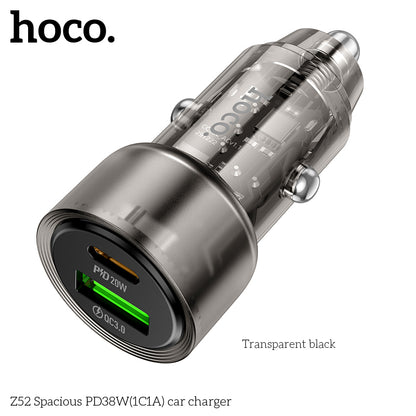 HOCO Z52 Spacious PD38W(1C1A) car charger - Black