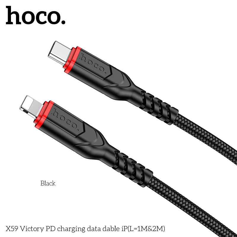 HOCO X59 Victory PD charging data cable iP(L=2M) Black [BW50]