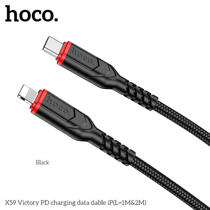 HOCO X59 Victory PD charging data cable iP(L=2M) Black [BW50]