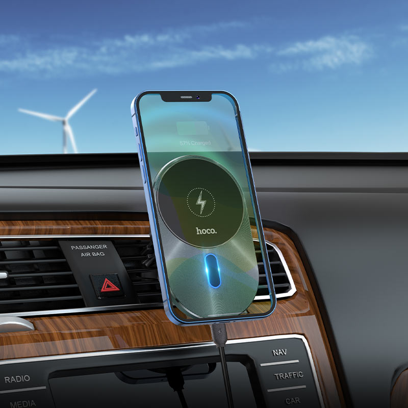 Hoco CA91 Magic magnetic wireless fast charging car holder