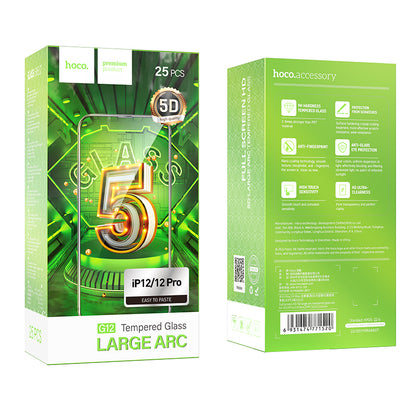 G12 10D Large Anti-static Full Cover Tempered Glass - iP12 Mini