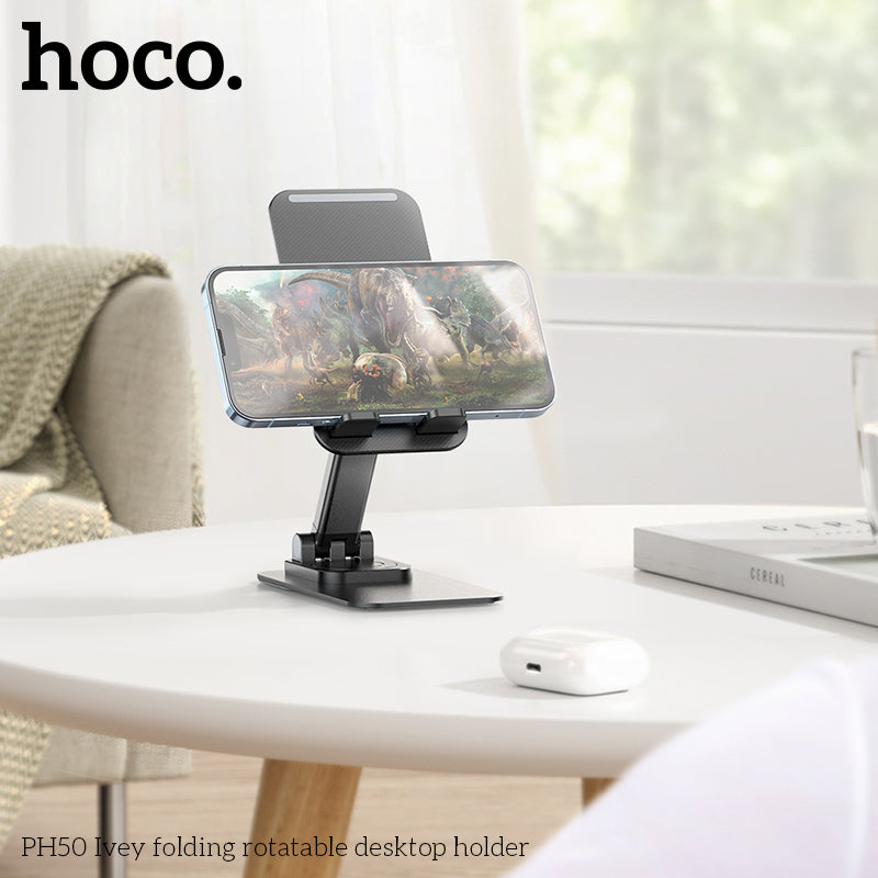 Hoco PH50 Ivey folding rotatable desktop holder - Black