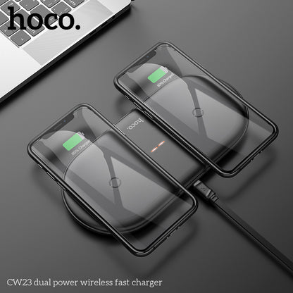 Hoco CW23 Dual power wireless fast charger - White