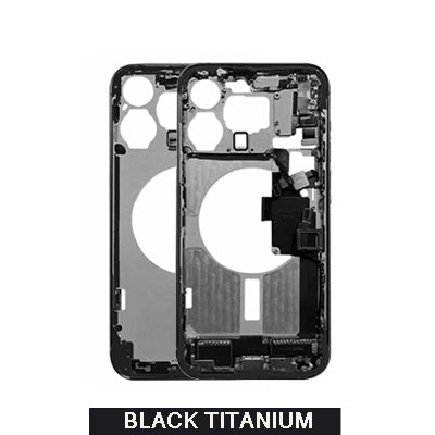 iPhone 15 Pro Max Oem Mid Frame Housing With Small Parts - Black Titanium