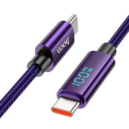 Hoco U125 Benefit 100W charging data cable with display Type-C to Type-C