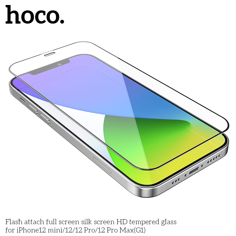 HOCO G1 Full Silk Screen HD Tempered Glass Anti-fingerprint For iPhone 12 Pro