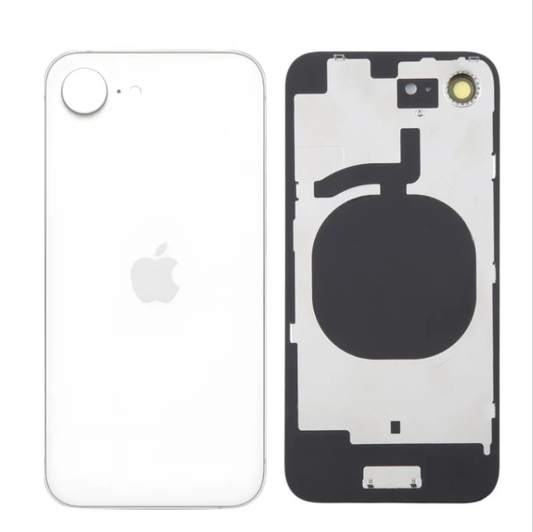 iPhone 16E Compatible Back Glass With Camera Lens And Adhesive OEM - White