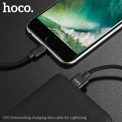 U55 Outstanding charging data cable for iPhone Lightning - Black