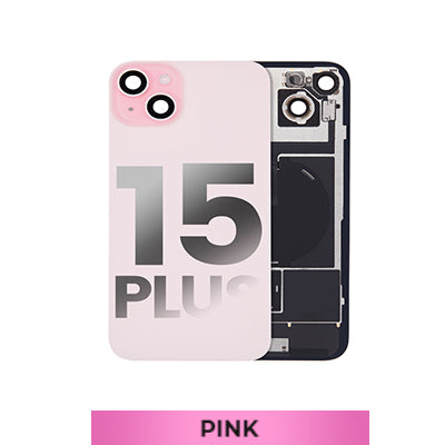 Iphone 15 Plus Back Glass With Camera Lens + Magnet + Wireless Flex Charger OEM Pink