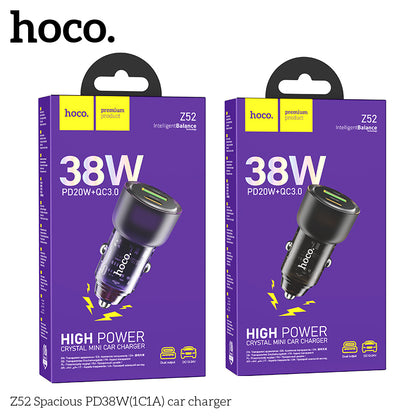 HOCO Z52 Spacious PD38W(1C1A) car charger - Black