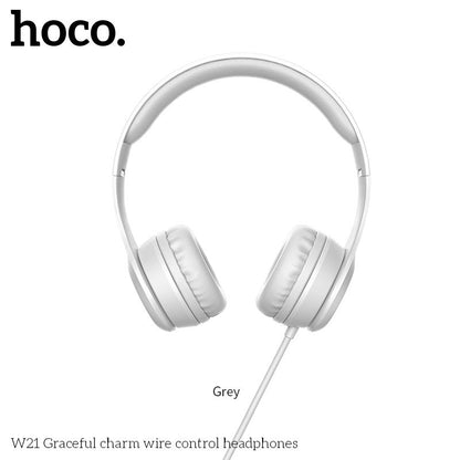 W21 Graceful charm wire control headphones - Grey