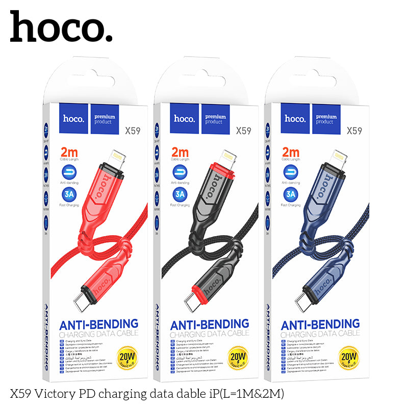 HOCO X59 Victory PD charging data cable iP(L=2M) Black [BW50]