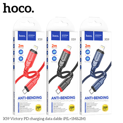 HOCO X59 Victory PD charging data cable iP(L=2M) Black [BW50]