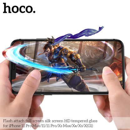 HOCO G1 Full Silk Screen HD Tempered Glass Anti-fingerprint For iPhone Xsm/11Pm [BW100]
