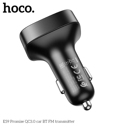 HOCO E59 Wireless FM Transmitter with Qc3.0 Fast Car Charger