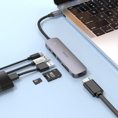 HOCO HB28 Type-C multi-function converter(HDTV+USB3.0+USB2.0+SD+TF+PD)