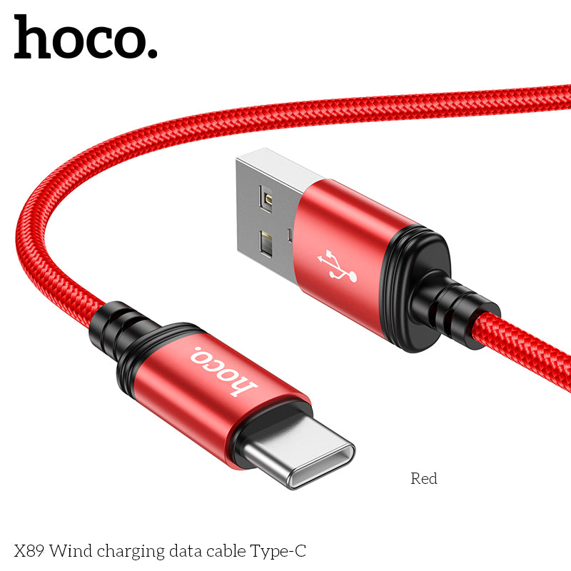 Hoco X89 Wind charging data cable Type-C - Black