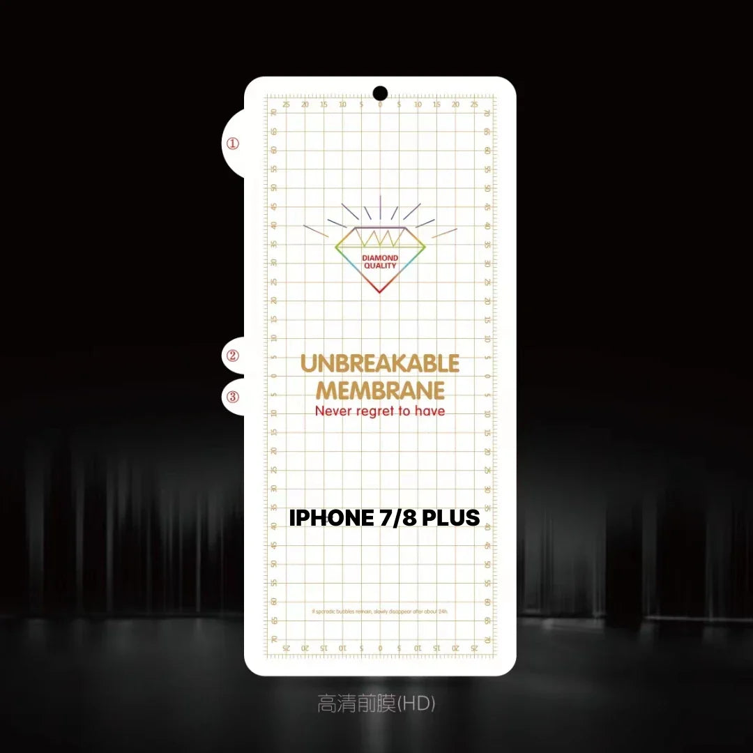 Unbreakable Membrane Screen Protector for iPhone 7/8 Plus - 2 PACK