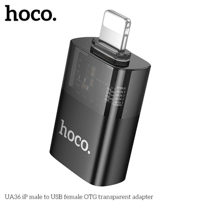 UA36 iP male to USB female OTG transparent adapter