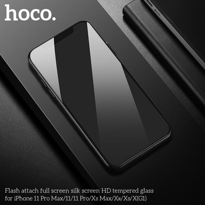 HOCO G1 Full Silk Screen HD Tempered Glass Anti-fingerprint For iPhone Xsm/11Pm [BW100]