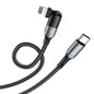 HOCO U100 PD Type C to Lightning Rotate Fast Charging sync cable - Black