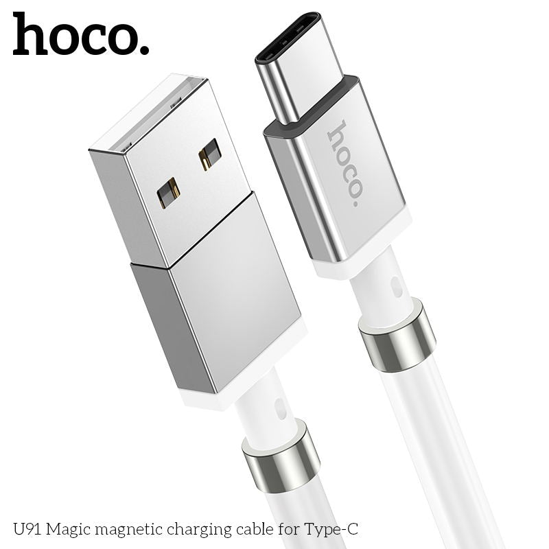 U91 Magic magnetic Type C Charging Cable - White