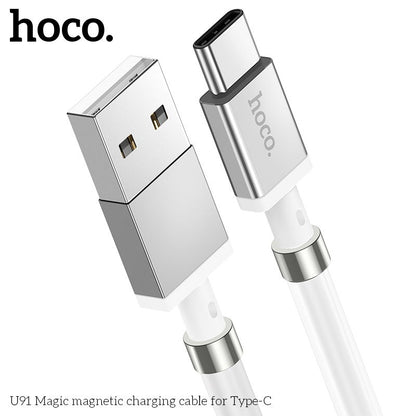 U91 Magic magnetic Type C Charging Cable - White