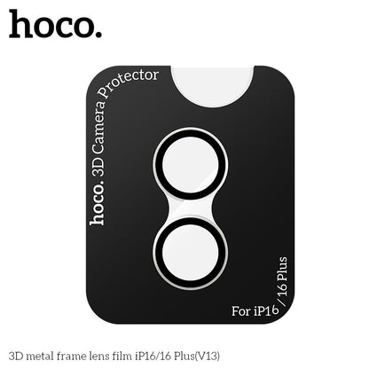 HOCO 3D metal frame lens film iP16/16 Plus(V13) - Silver