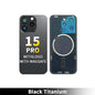 Iphone 15 Pro - Compatible Back Glass With Camera Lens And Magnet Aftermarket - Black Titanium
