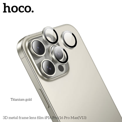 HOCO 3D metal frame lens film iP16 Pro/16 Pro Max(V13) - Black