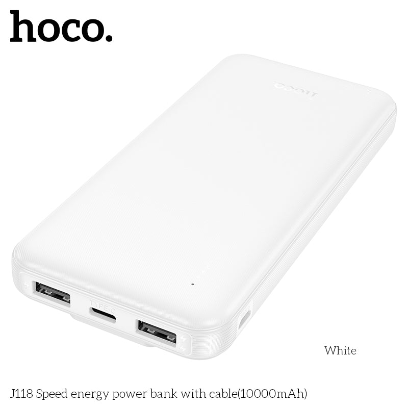 Hoco J118 Speed energy power bank with cable(10000mAh) - Black