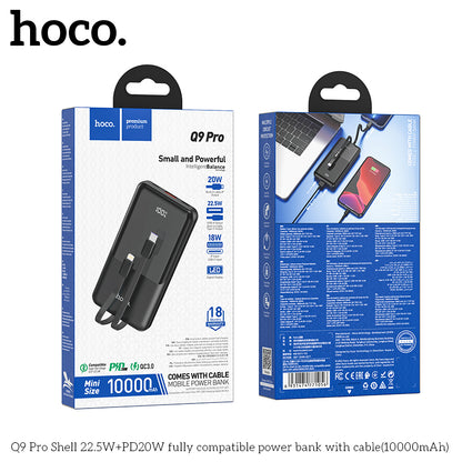 HOCO Q9 Pro Shell 22.5W+PD20W fully compatible power bank with cable(10000mAh)