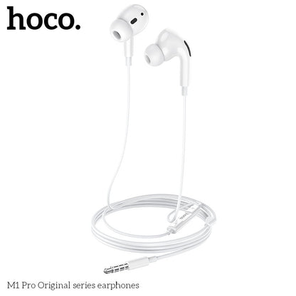 HOCO M1 Pro Stereo Wired Earphone with Mic 3.5mm Jack - White