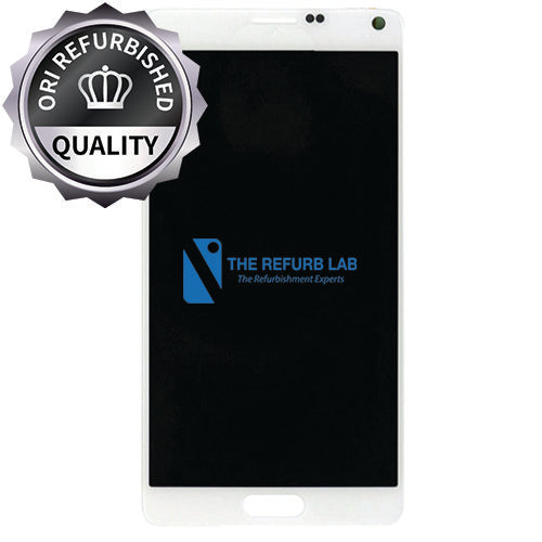 Samsung Galaxy Note 4 Compatible Amoled Assembly with Frame Refurbished - White