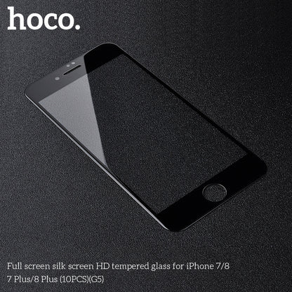 HOCO G5 Full Silk Screen HD Tempered Glass For iP7/8 Plus - 10 Pack