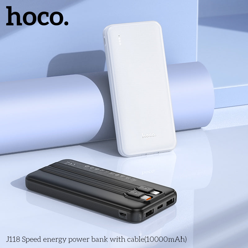 Hoco J118 Speed energy power bank with cable(10000mAh) - Black