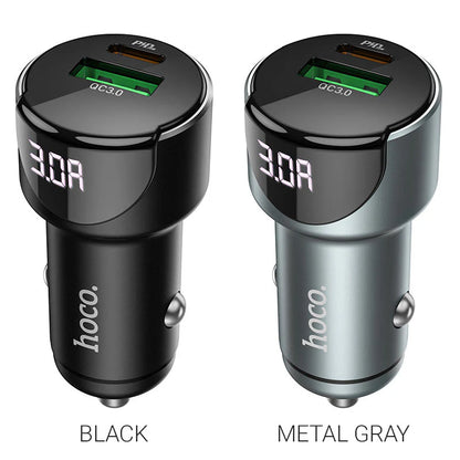 Z42 Light road dual port digital display PD20W+QC3.0 car charger