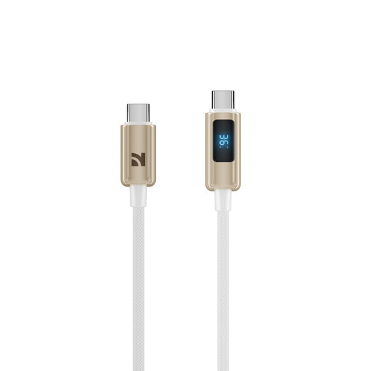 NCC XC-0406 USB-C To USB-C 100W 1.2M Power Display with Zinc Alloy Connector - Gold