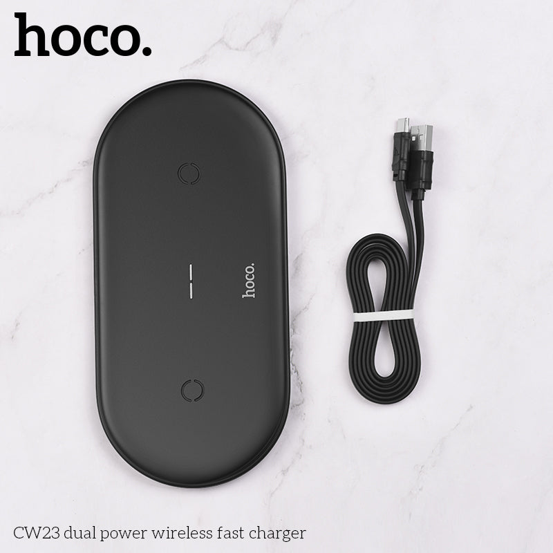 Hoco CW23 Dual power wireless fast charger - Black