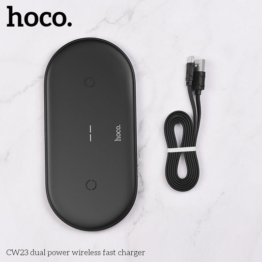 Hoco CW23 Dual power wireless fast charger - Black