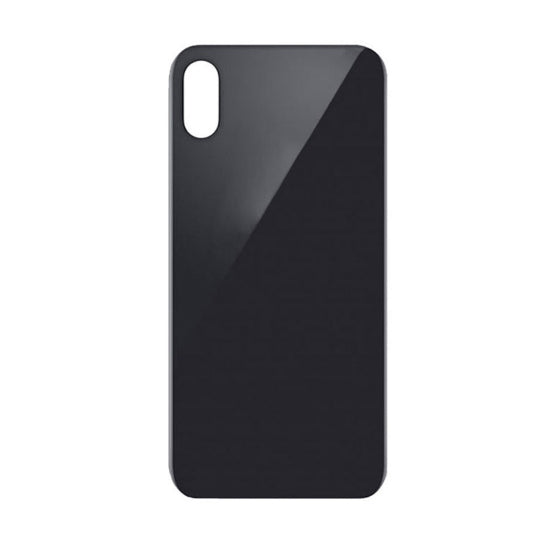 iPhone X Compatible Back Glass - Black (Big Hole)