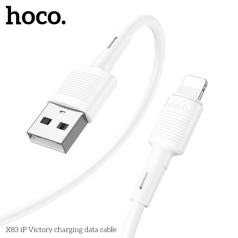 Hoco X83 iP Victory Charging Data Cable - White