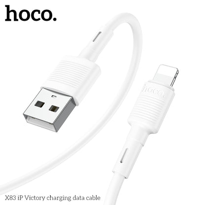 Hoco X83 iP Victory Charging Data Cable - White