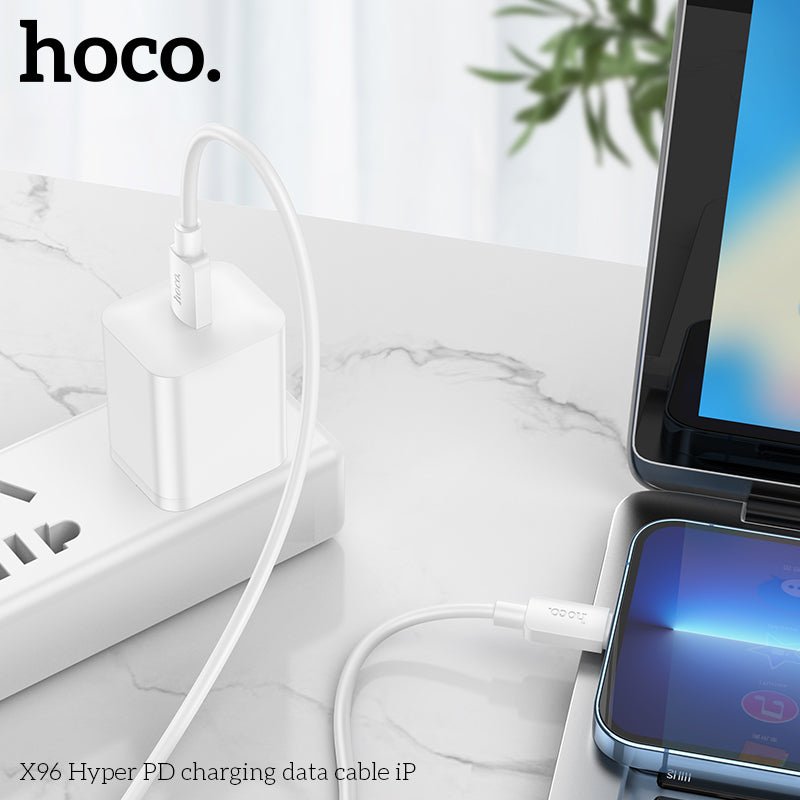 HOCO X96 Hyper PD USB-C To Lightning charging cable for iPhone (L=1m) - White