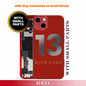 iPhone 13 Oem Compatible Housing With Full Parts - Red - Blemished