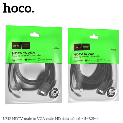 HOCO US12 HDTV male to VGA male HD data cable(L=2M)