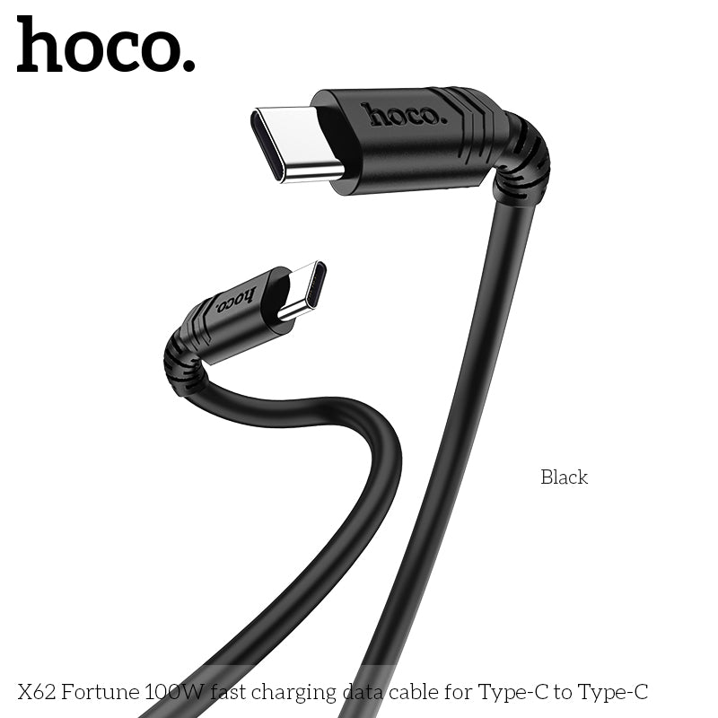 X62 FortuneType-C to Type-C 100W  High Power Charging Cable Laptop (L=1M)- Black