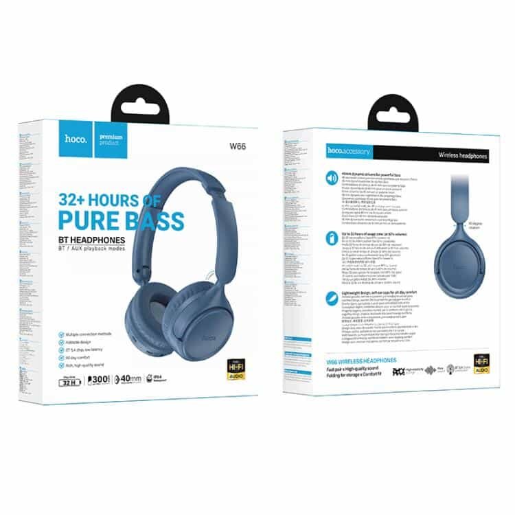 Hoco W66 Wave BT headphones BLUE